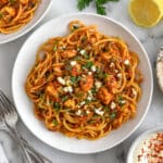 Harissa Pasta with Prawns Recipe