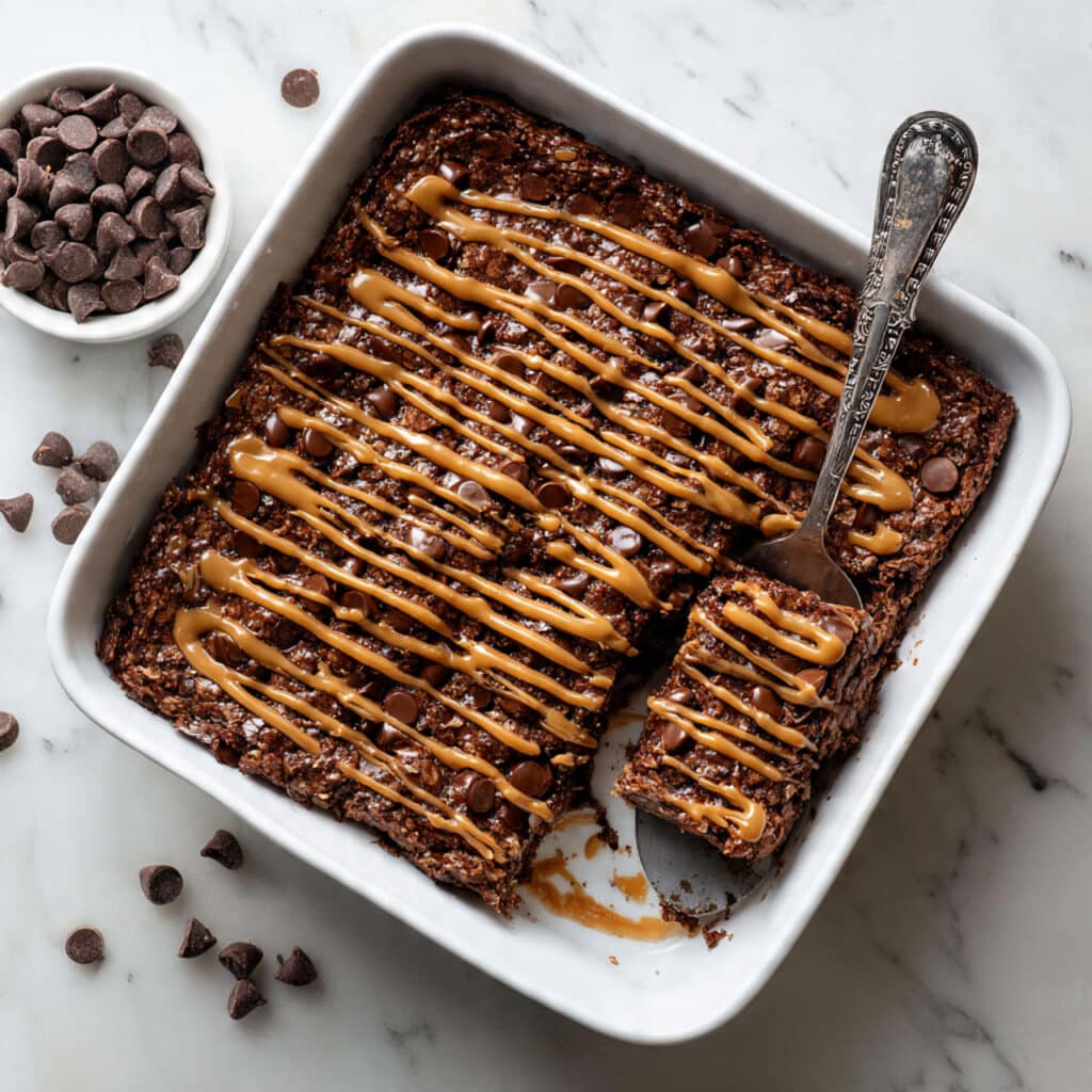 Chocolate Peanut Butter Baked Oatmeal Recipe