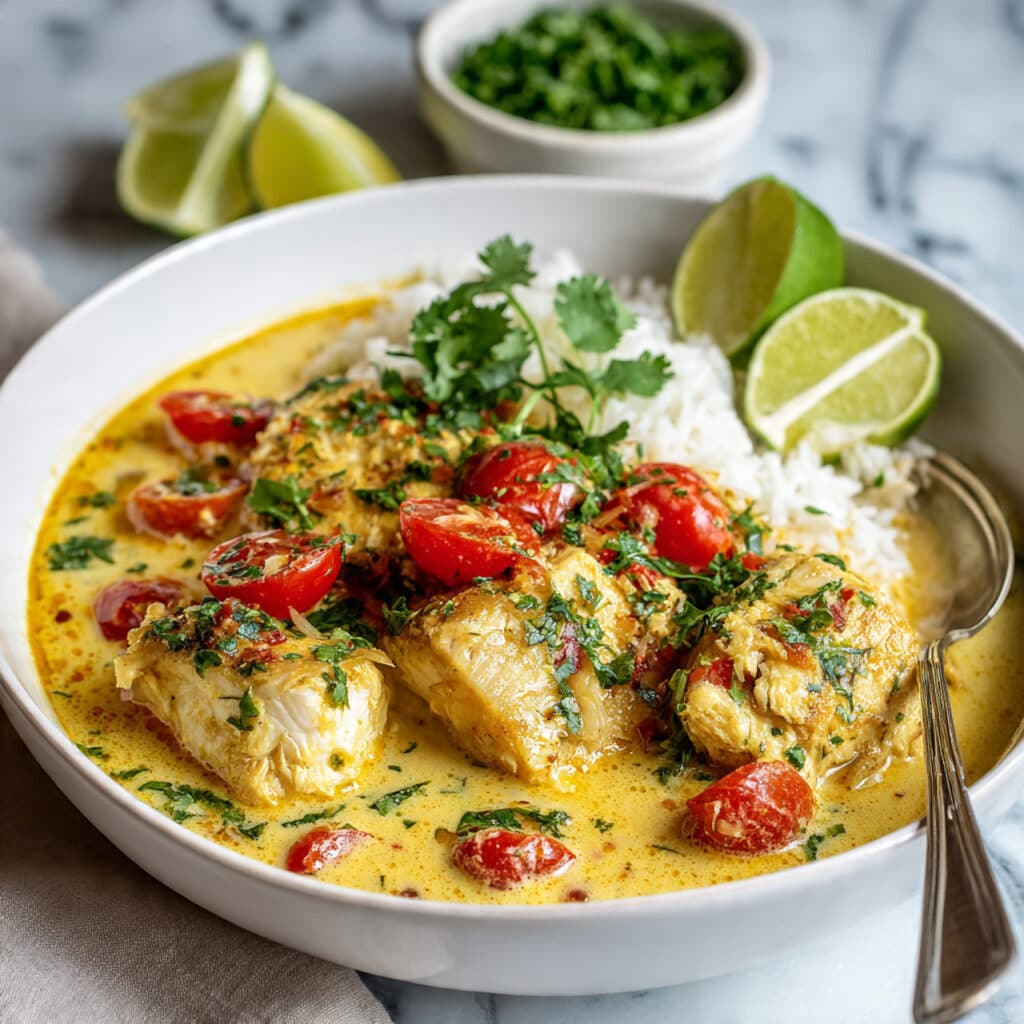 Tomato Coconut Curried Cod Recipe