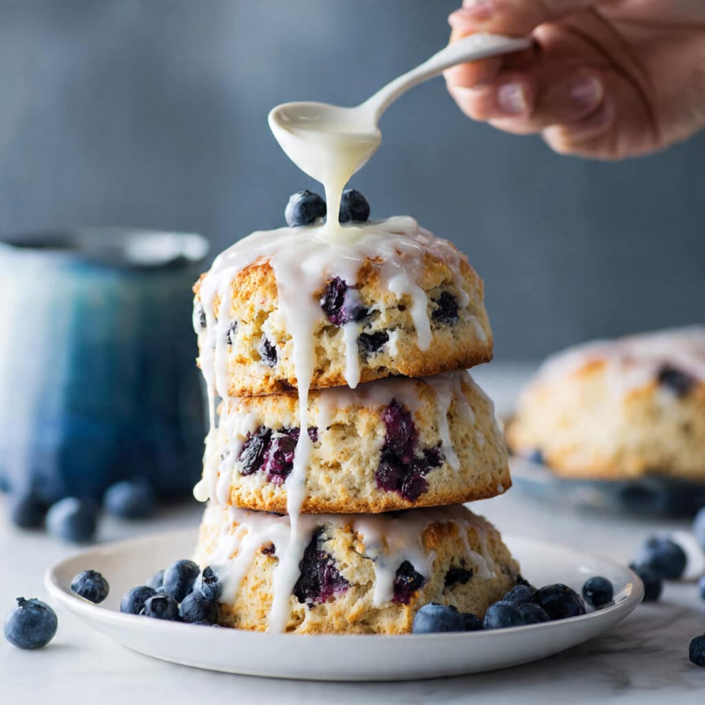 Blueberry Biscuits with Lemon Glaze Recipe