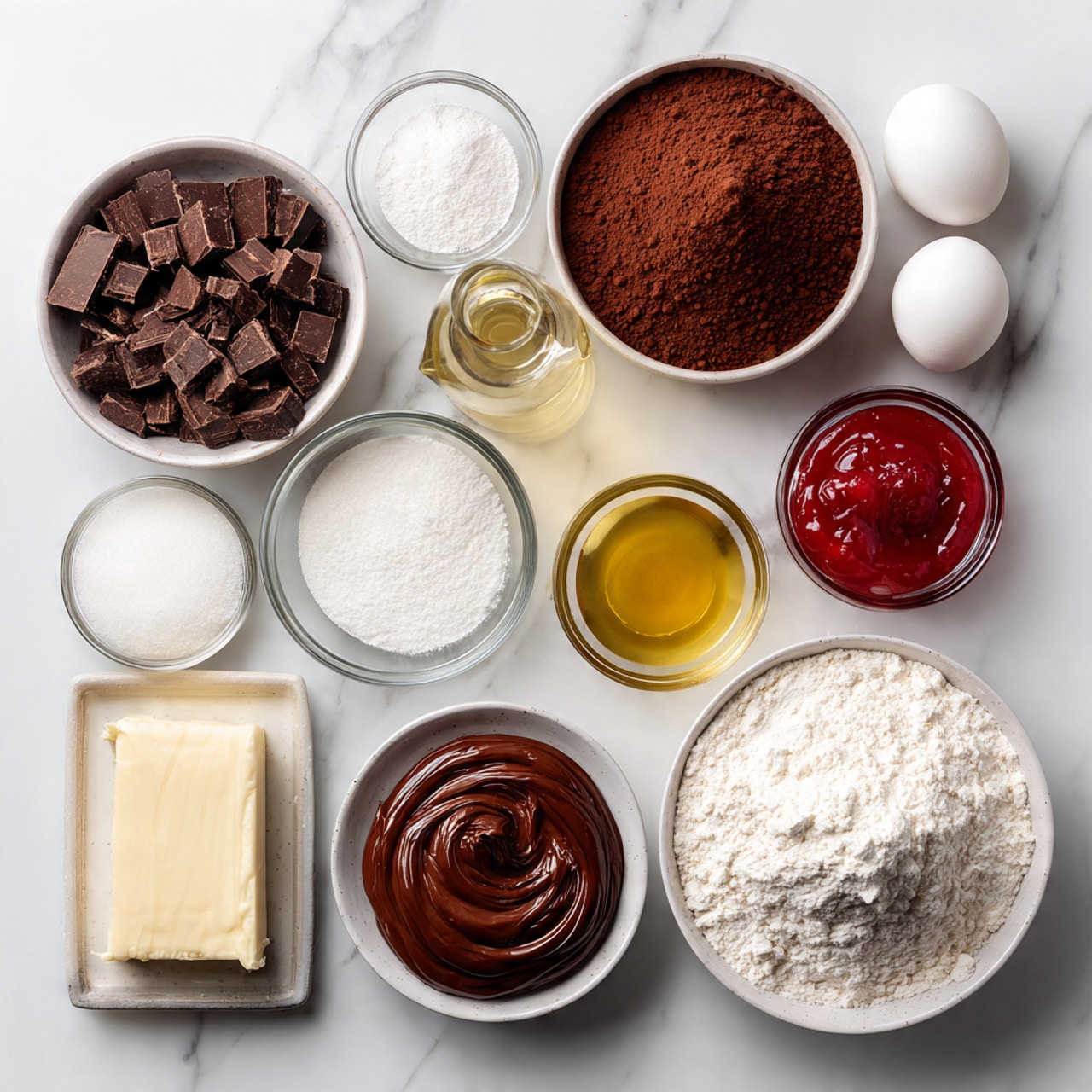 A close-up view of a chocolate cupcake with three visible layers: the bottom layer is a dark, crumbly chocolate cake, partly unwrapped from a brown paper liner; the middle layer is a smooth, shiny milk chocolate filling that looks soft and creamy; the top layer is a thick, swirled pink frosting with a slightly textured, airy appearance and a soft wave shape on top. The cupcake is placed on a dark cooling rack sitting on a white marbled surface, with some loose chocolate crumbs scattered around. In the background, there are more cupcakes with the same pink frosting, softly blurred. photo taken with an iphone --ar 4:5 --v 7