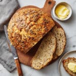 No Knead Seeded Honey Oat Artisan Bread Recipe