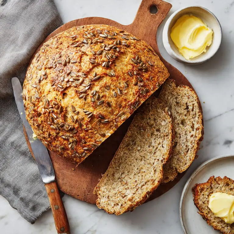 No Knead Seeded Honey Oat Artisan Bread Recipe