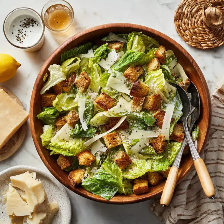 Chopped Caesar Salad with Chicken and Homemade Croutons Recipe