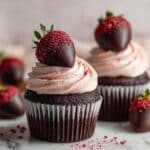 Vegan Gluten-Free Chocolate Strawberry Fudge Cupcakes Recipe