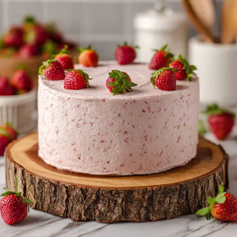 Delicious Strawberry Layer Cake with Cream Cheese Frosting and Strawberry Jam Recipe