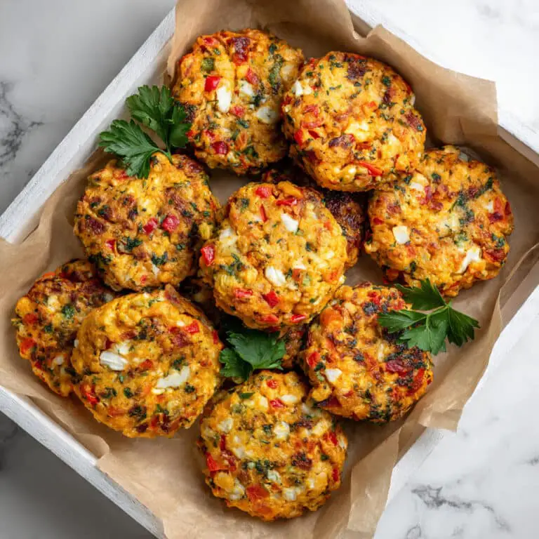Baked Vegetable Fritters with Feta and Greek Yogurt Sauce Recipe