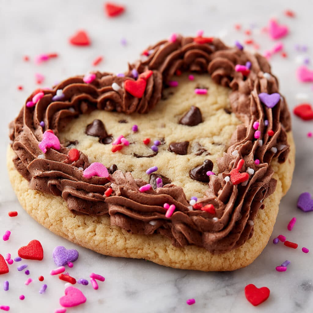 Giant Chocolate Chip Cookie with Chocolate Buttercream Frosting Recipe