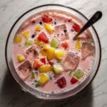 Refreshing Watermelon Hwachae with Fruit and Strawberry Milk Recipe