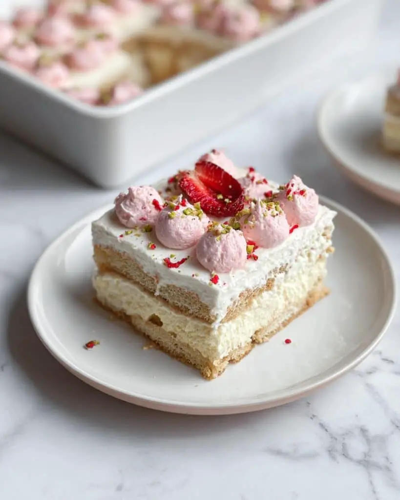 Easy No-Bake Tres Leches Cake with Strawberries and Pistachios Recipe