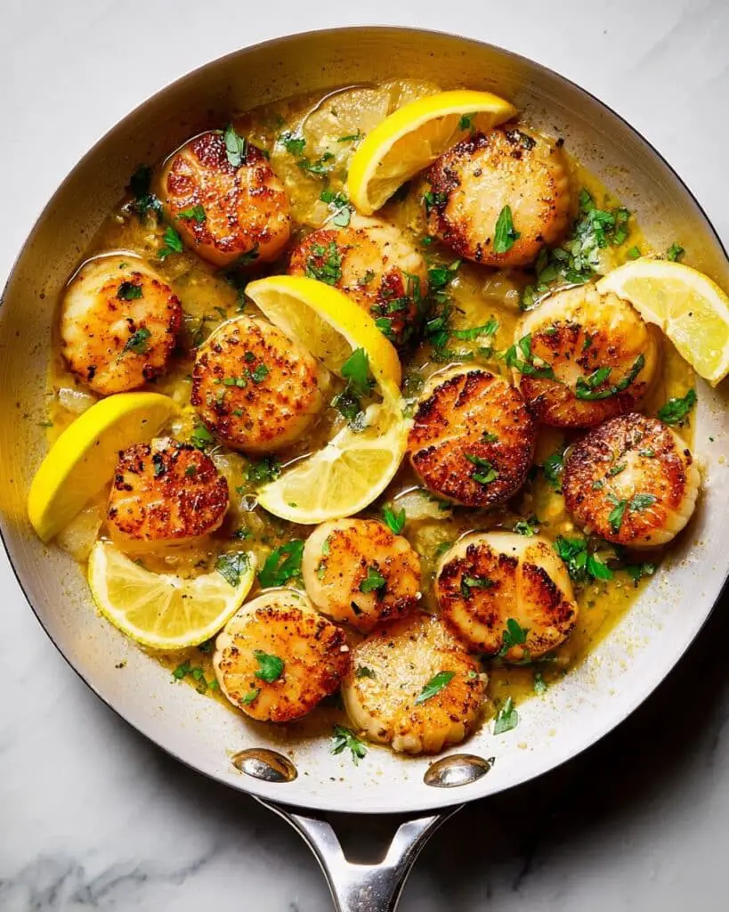 Lemon Butter Scallops with Spring Risotto Recipe