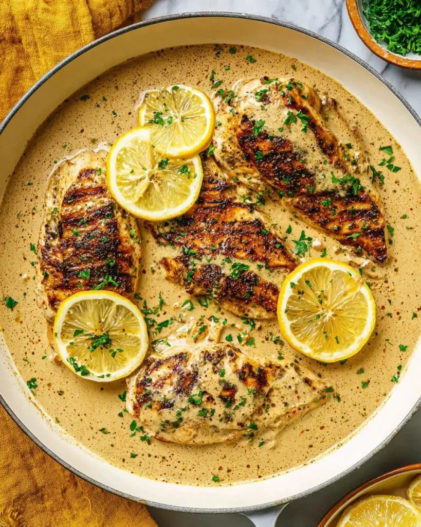 Lemon Pepper Chicken with Creamy Parmesan Sauce and Spaghetti Recipe