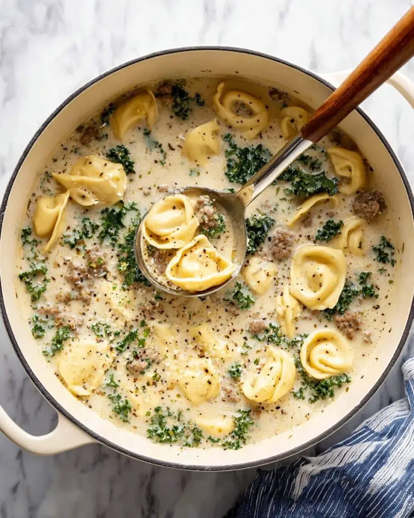 Creamy Italian Sausage Tortellini Soup Recipe