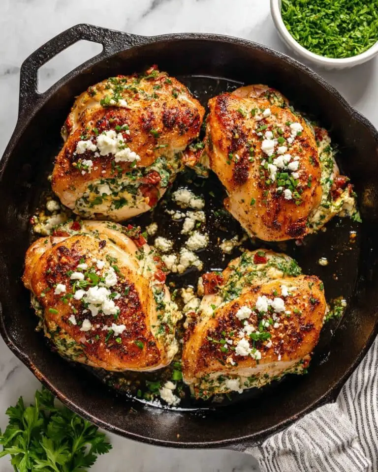 Stuffed Chicken Breast with Spinach, Cheeses, and Sun-Dried Tomatoes Recipe