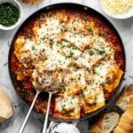 Stovetop Cheese Ravioli with Ground Beef and Melty Mozzarella Recipe