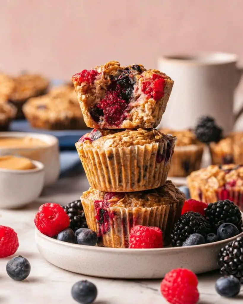 Triple Berry Baked Oatmeal Cups Recipe
