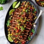 Black Bean, Corn, and Tomato Salad with Grilled Skirt Steak Recipe