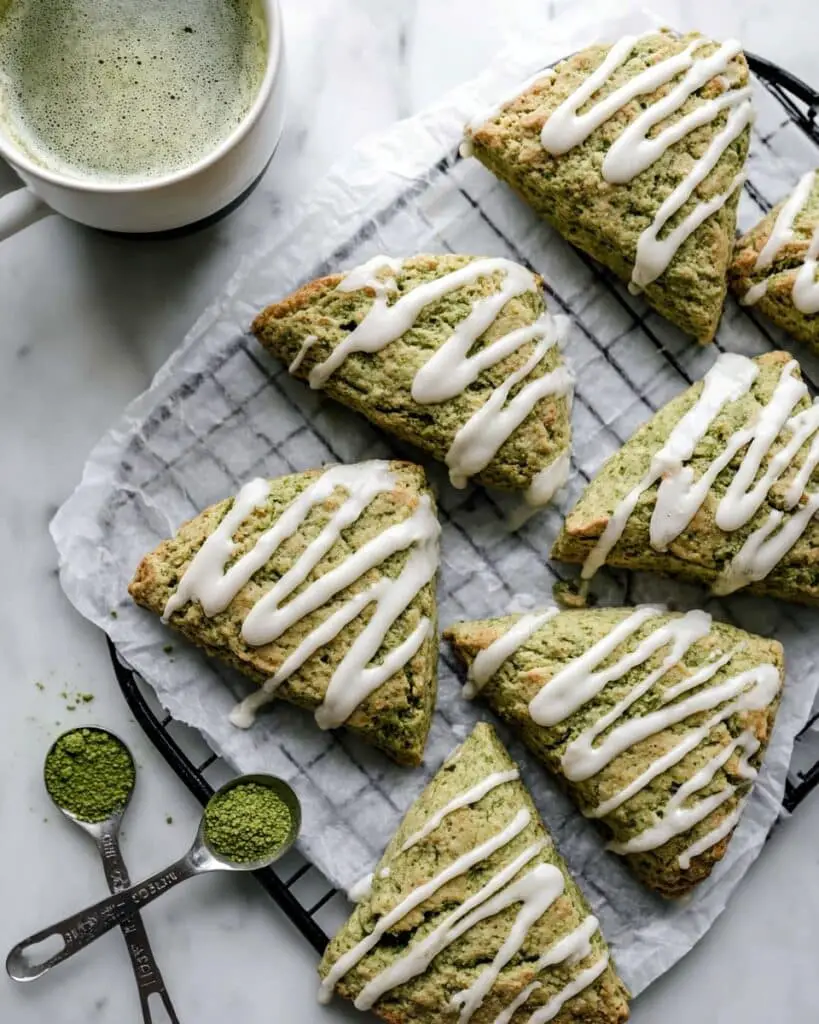 Matcha Coconut Scones with Ginger Glaze Recipe