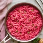 Pink Beet Pasta with Ricotta and Parmesan Recipe