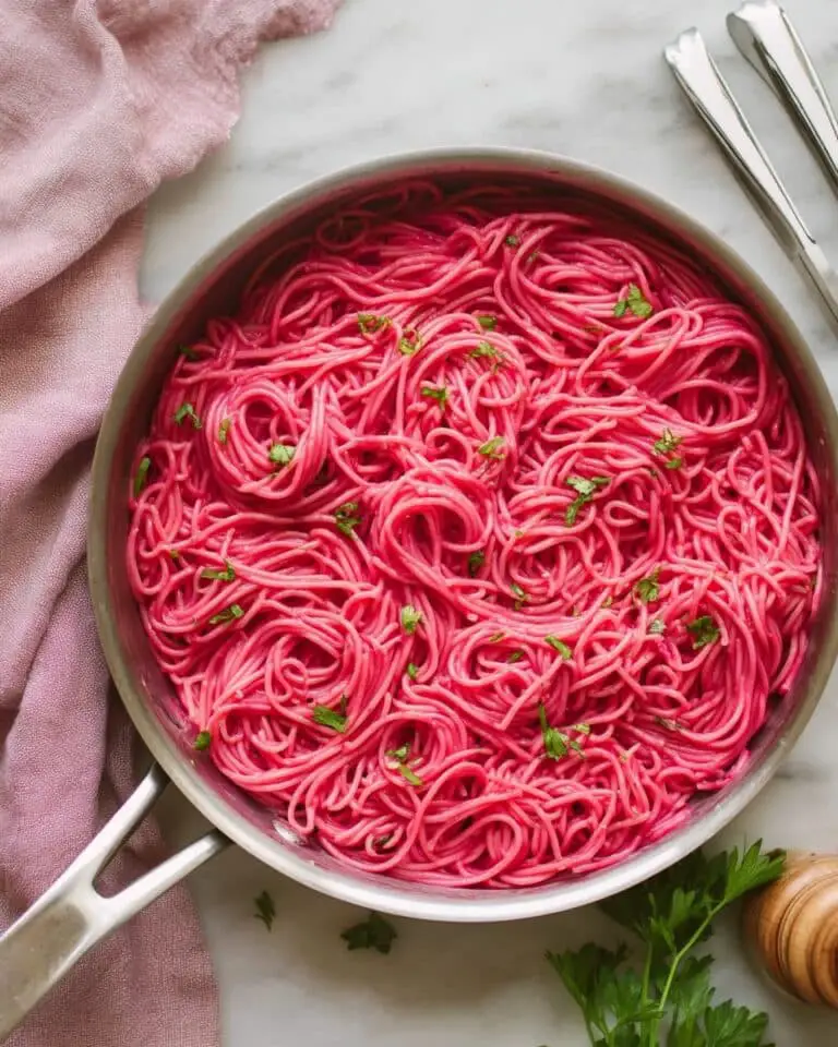 Pink Beet Pasta with Ricotta and Parmesan Recipe