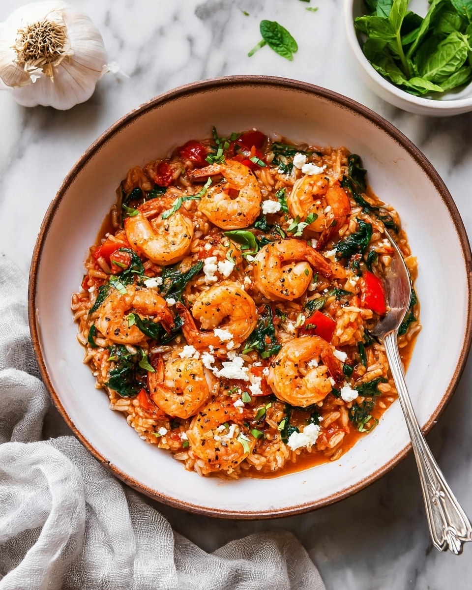 Shrimp Rice Casserole with Veggies and Feta Recipe