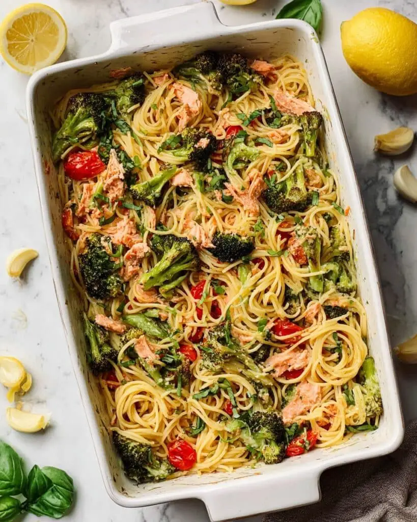Baked Salmon Pasta (Healthy, No Cream!) Recipe