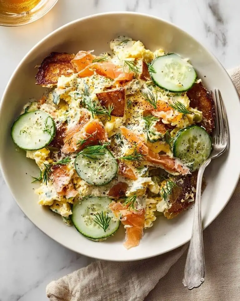 Smashed Potatoes with Smoked Salmon and Cucumber Recipe