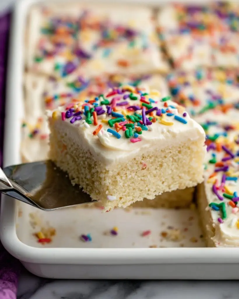 White Sheet Cake with Vanilla Buttercream Recipe