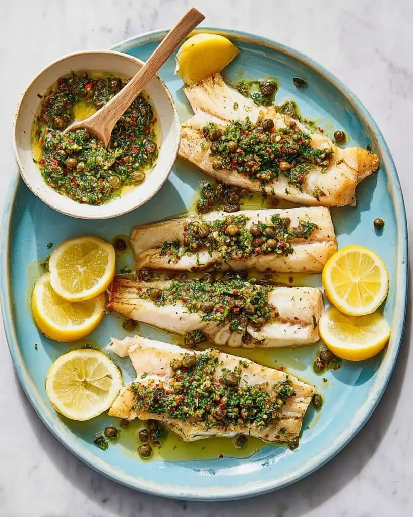 Grilled Trout with Parsley-Caper Sauce Recipe