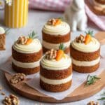 Mini Carrot Cakes with Cream Cheese Frosting and Orange-Walnut Decoration Recipe