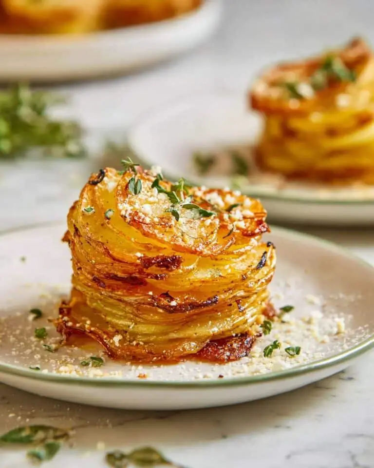 Parmesan Garlic Potato Stacks Recipe