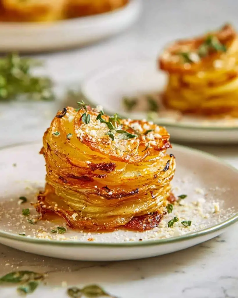 Parmesan Garlic Potato Stacks Recipe