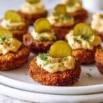 Fried Deviled Eggs with Cajun Jalapeno Garnish Recipe