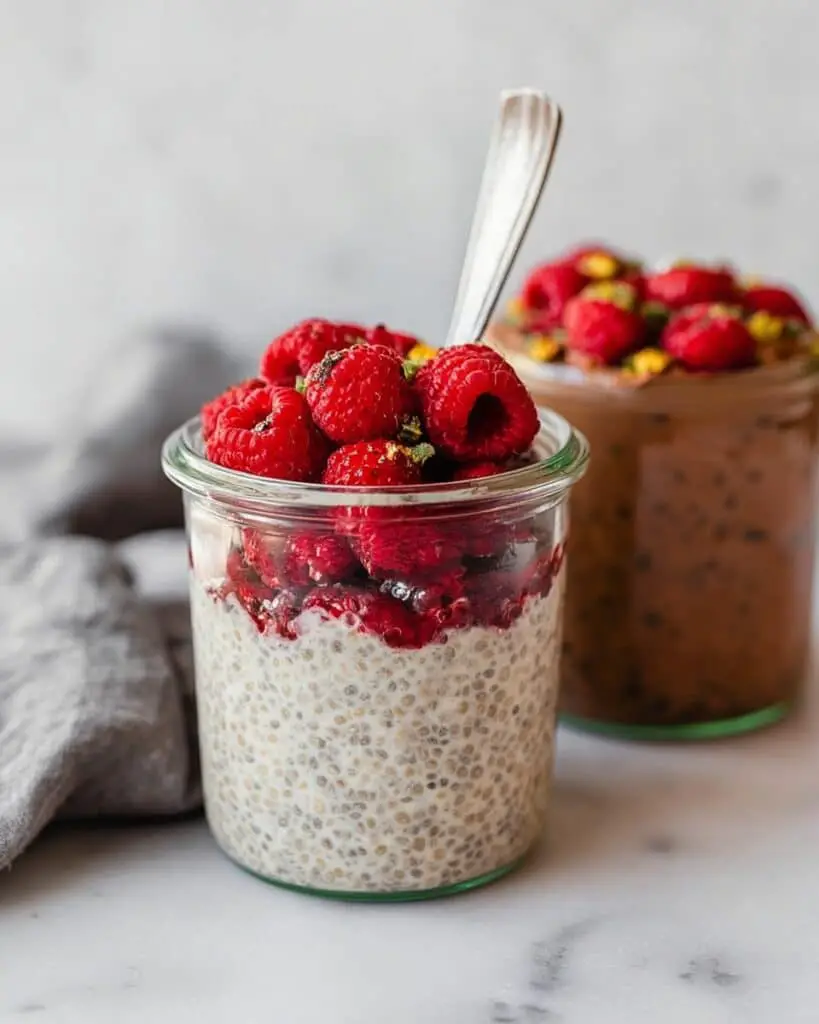 Raspberry Overnight Oats with Lemon Zest and Optional Chocolate Variant Recipe