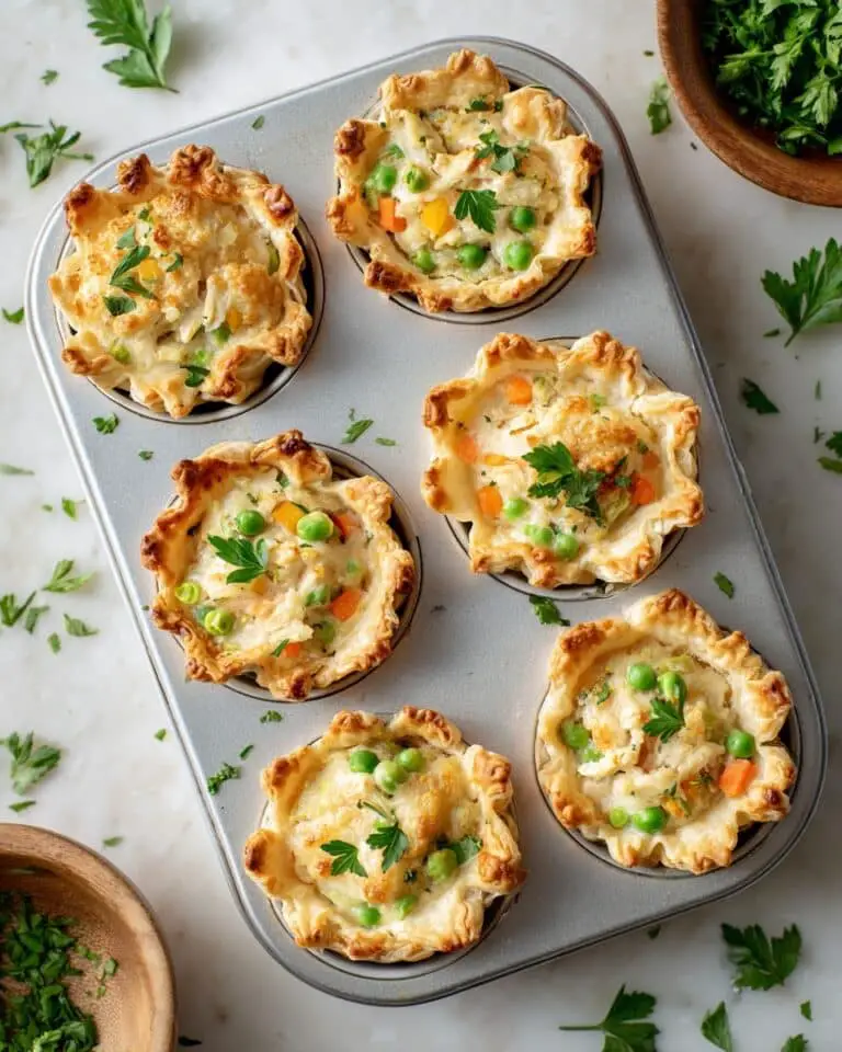 Mini Chicken Pot Pies in Biscuit Cups Recipe