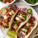 Baked Fish Tacos with Chipotle Lime Cream Sauce Recipe
