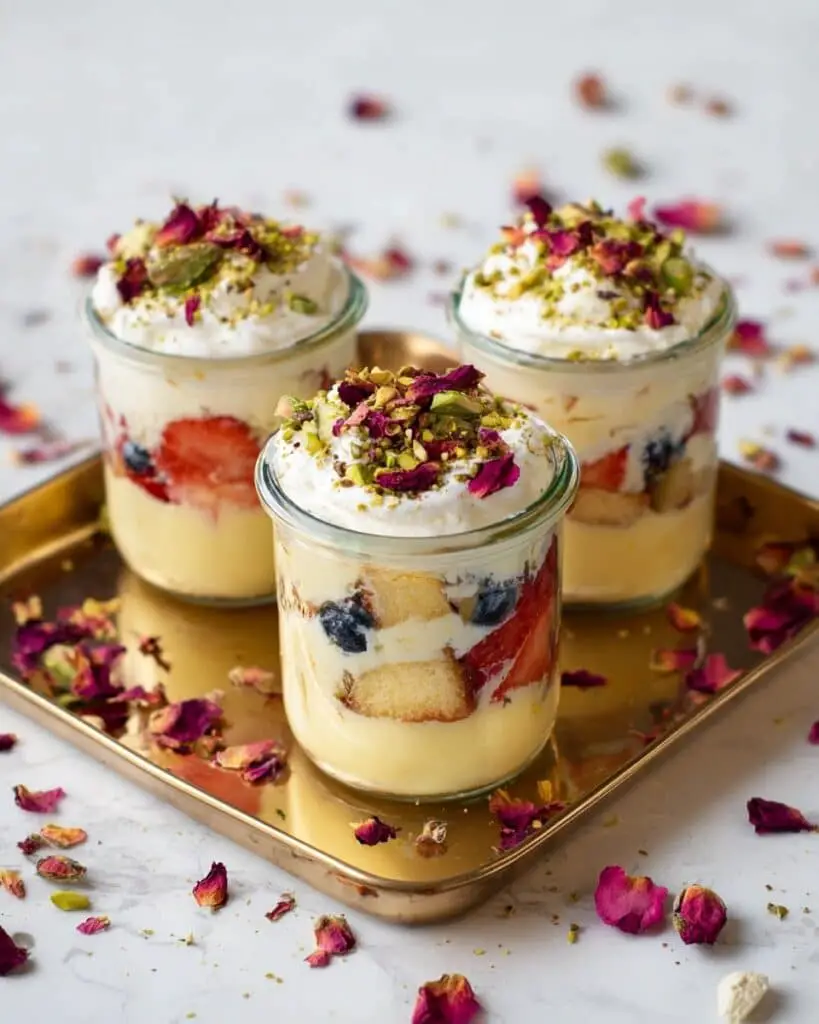 Mini Fruit Custard Trifle Cups Recipe