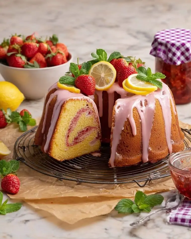 Strawberry Lemonade Pound Cake Recipe