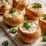 Sourdough Bread Bowls with Homemade Crust and Fluffy Interior Recipe