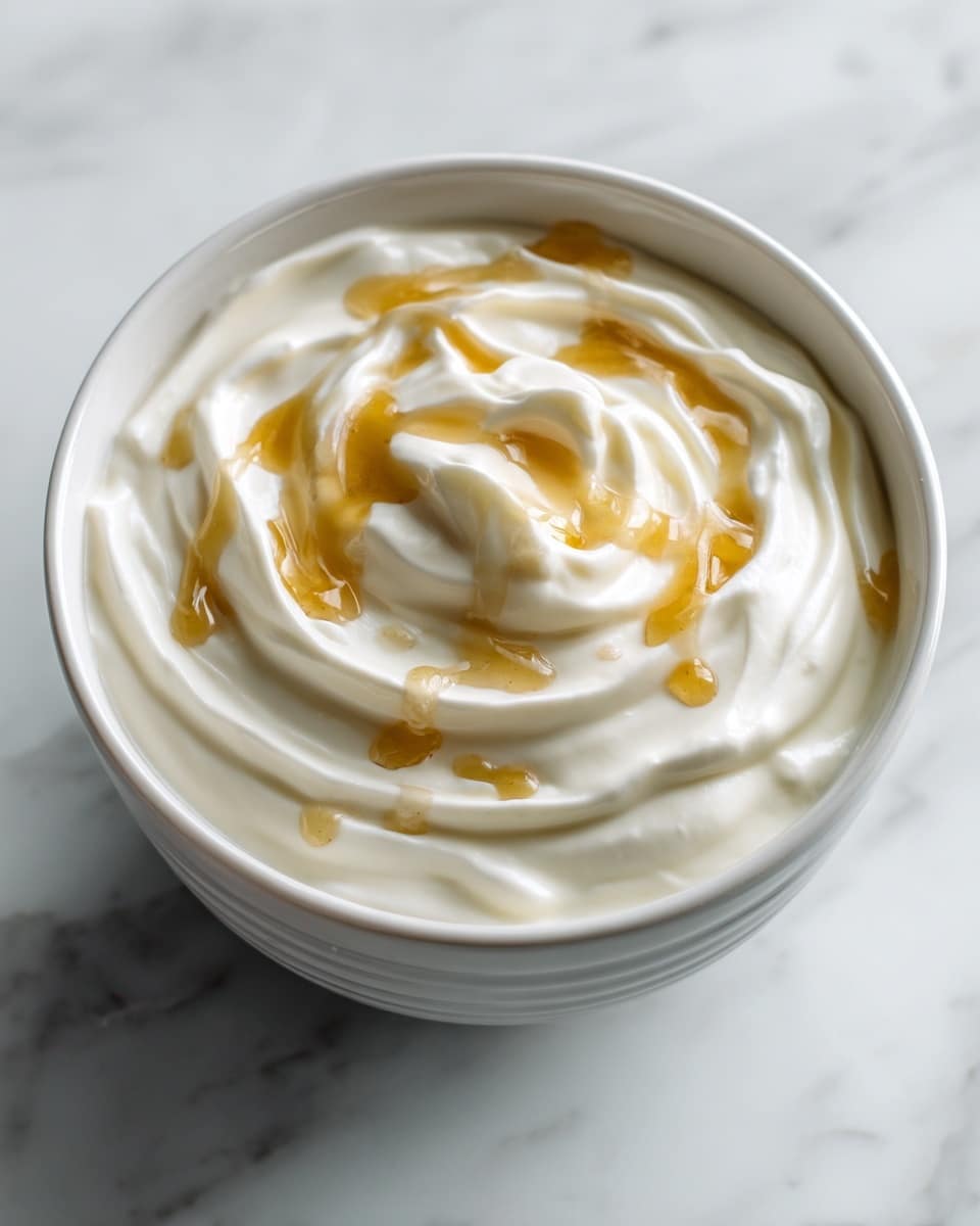This image shows a bowl filled with three main layers. The bottom layer is a white creamy yogurt, smooth and thick. On top, there is a layer of pecan nuts, medium brown and crunchy in texture, scattered over one side. Next to the pecans, there are fresh, round blueberries with a deep blue-purple color. On the opposite side, there are thin slices of yellow-green pear arranged in a neat fan shape. Small yellow-orange bee pollen granules are sprinkled over all the layers, and a light drizzle of honey shines on top. The bowl is white with a subtle design, placed on a white marbled surface. Photo taken with an iphone --ar 4:5 --v 7