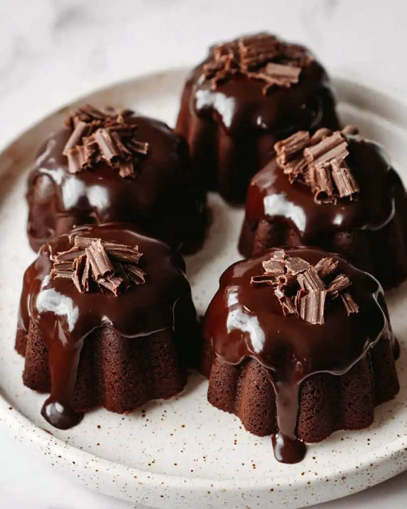 Chocolate Mini Bundt Cakes with Rich Chocolate Ganache Recipe