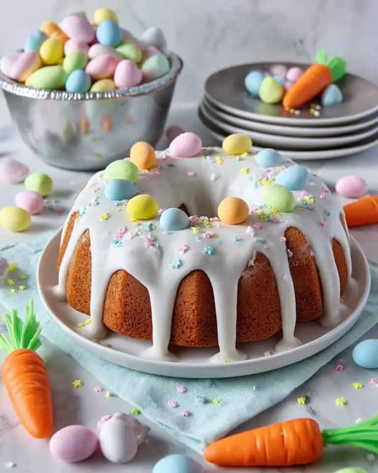 Easter Vanilla Bundt Cake with Cream Cheese Glaze Recipe