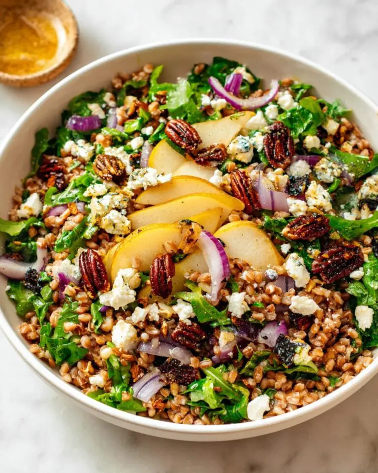 Winter Farro Salad with Pears, Goat Cheese, and Toasted Pecans Recipe