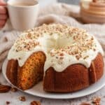 Carrot Bundt Cake with Cream Cheese Frosting and Pecans Recipe