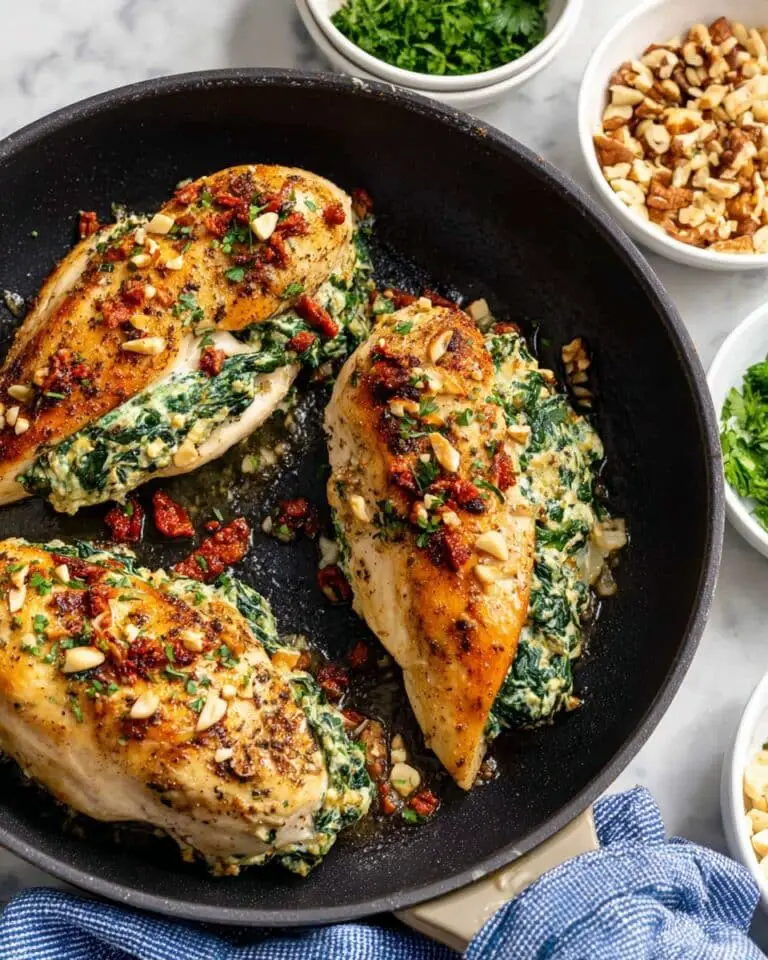 Spinach and Sun-Dried Tomato Stuffed Chicken Breast Recipe