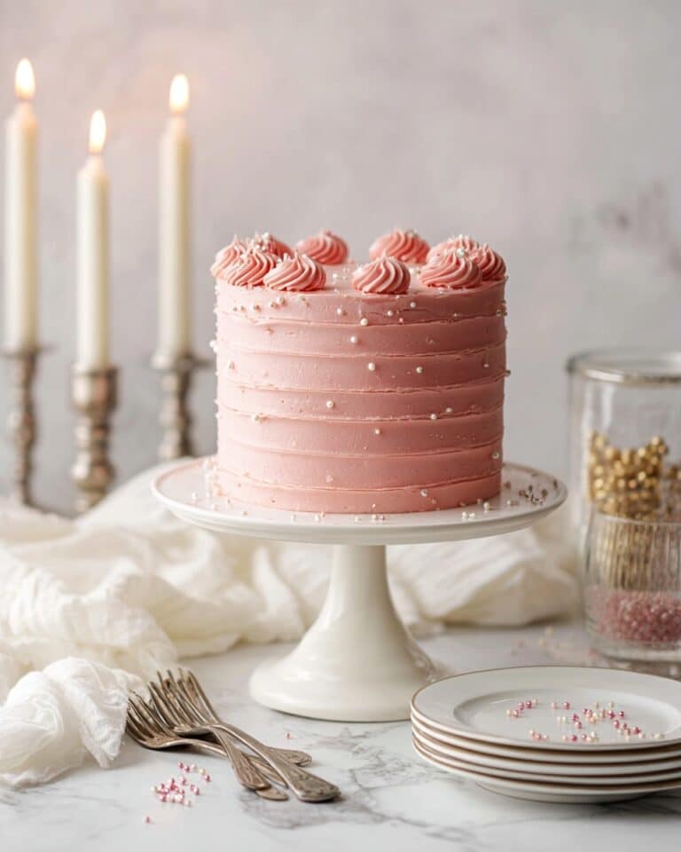 Strawberry Layer Cake with Strawberry Buttercream Recipe
