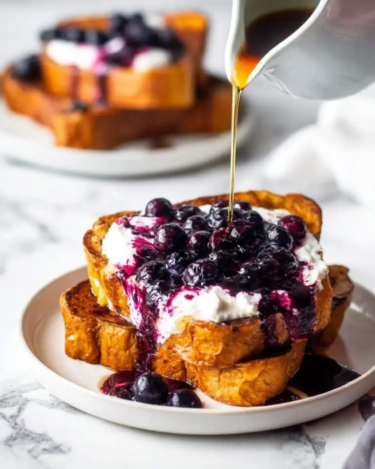 Brioche French Toast with Blueberry Compote and Crème Fraîche Recipe