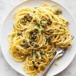 Lemon Garlic Pasta with Capers and Parsley Recipe
