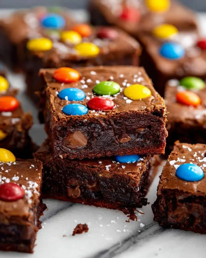 Fudgy Crinkle Top M&M Brownies Recipe
