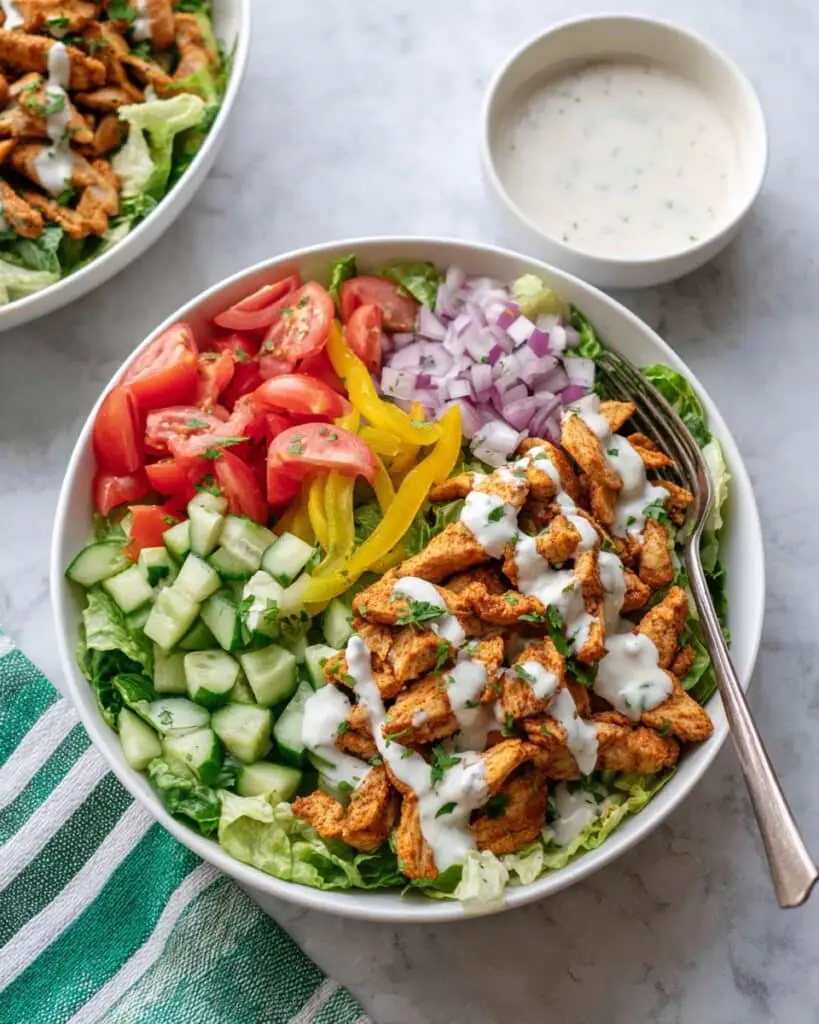 Chicken Shawarma Salad with Tahini Dressing Recipe
